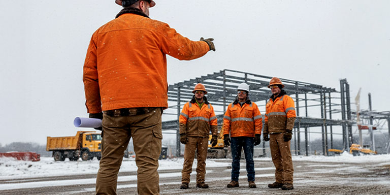 foreman speaking directions to his team